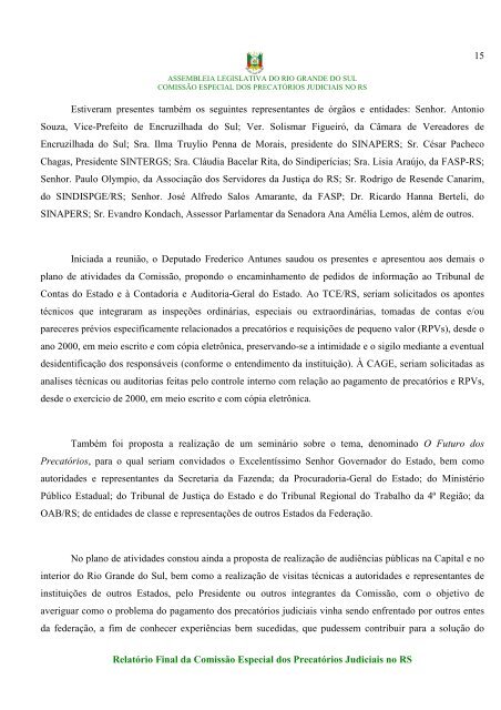 RELATÃRIO FINAL - sem anexos - AssemblÃ©ia Legislativa