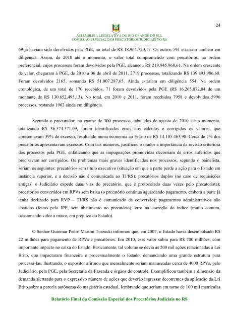 RELATÃRIO FINAL - sem anexos - AssemblÃ©ia Legislativa