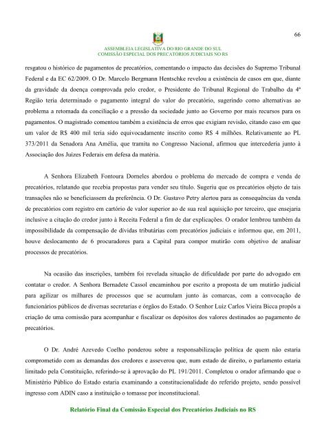 RELATÃRIO FINAL - sem anexos - AssemblÃ©ia Legislativa