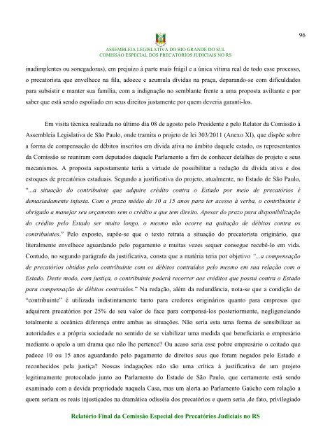 RELATÃRIO FINAL - sem anexos - AssemblÃ©ia Legislativa