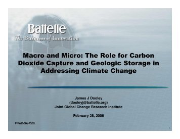 The Role for Carbon Dioxide Capture and Geologic Storage in ...