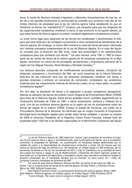 Honduras - Violaciones de Derechos Humanos en el Bajo ... - Cifca