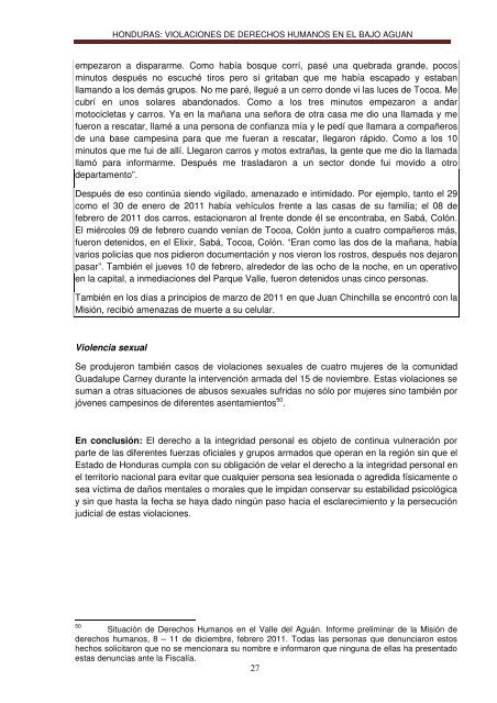 Honduras - Violaciones de Derechos Humanos en el Bajo ... - Cifca