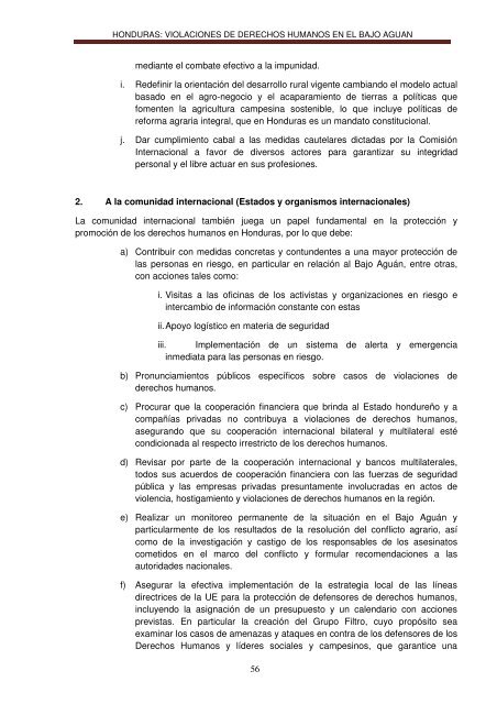 Honduras - Violaciones de Derechos Humanos en el Bajo ... - Cifca