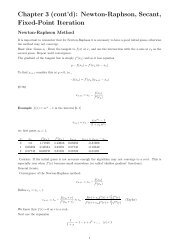 Chapter 3 (cont'd): Newton-Raphson, Secant, Fixed-Point Iteration