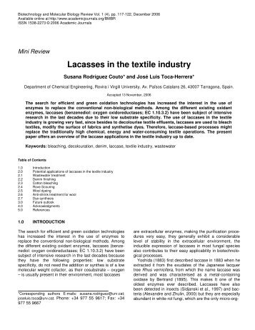 Lacasses in the textile industry - Science Stage