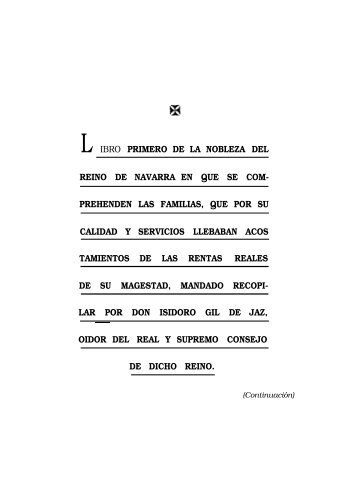 LIBRO PRIMERO DE LA NOBLEZA DEL REINO DE NAVARRA