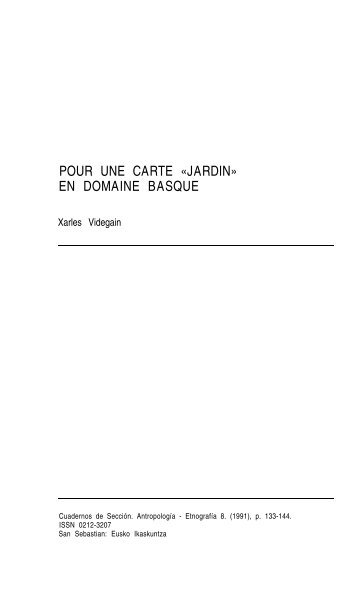Pour une carte "jardin" en domaine basque - Artxiker - CNRS