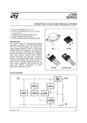 POSITIVE VOLTAGE REGULATORS - Die Elektronikerseite