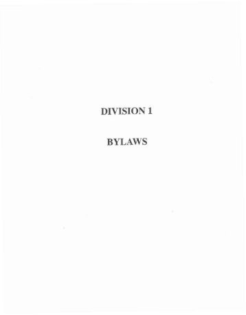 DIVISION 1 BYLAWS - Town of Wakefield