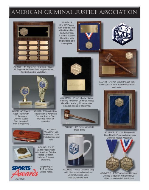 Trophies & Awards Order Form (pdf) - American Criminal Justice ...