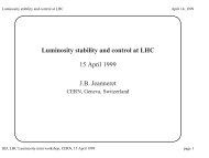 Luminosity stability and control at LHC - BI Home Page - CERN