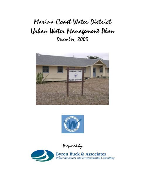 Marina Coast Water District Urban Water Management Plan