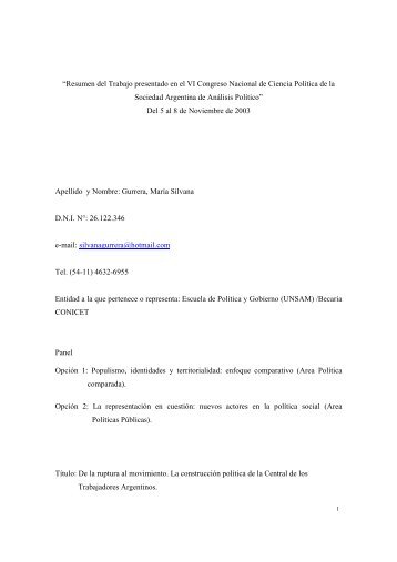 descargar documento .pdf - Sociedad Argentina de AnÃ¡lisis PolÃ­tico ...