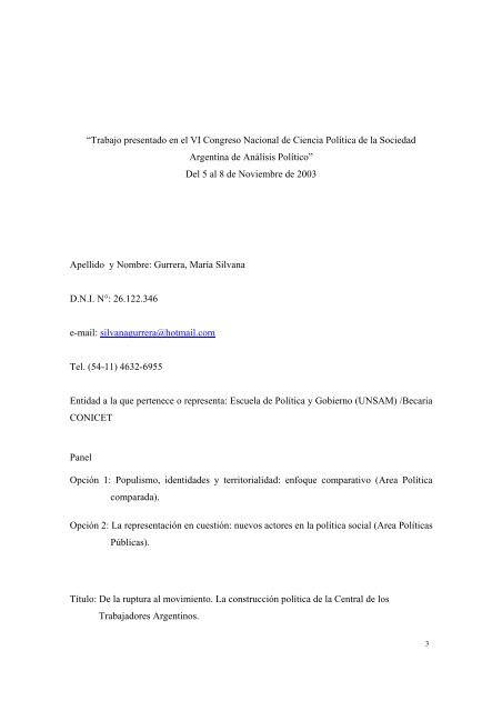 descargar documento .pdf - Sociedad Argentina de AnÃ¡lisis PolÃ­tico ...