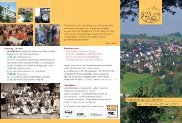 Programm zur 625 Jahrfeier vom 17. Juni bis 26. Juni 2011 - Drebach