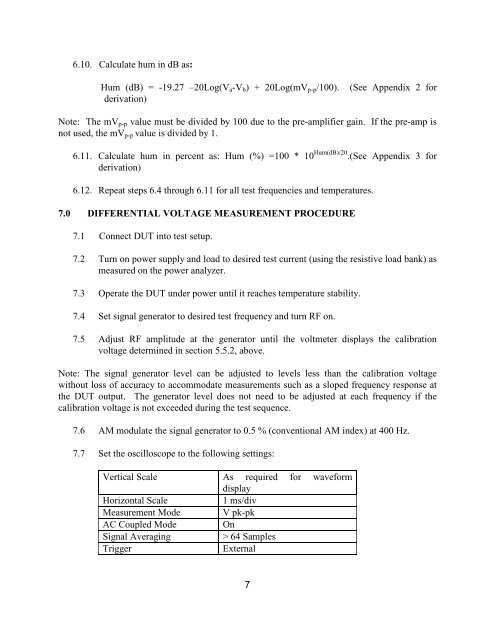 Test Procedure for Hum Modulation - SCTE