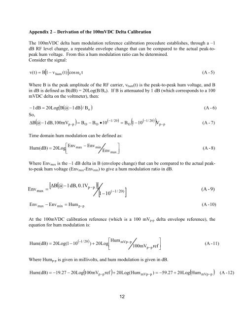 Test Procedure for Hum Modulation - SCTE