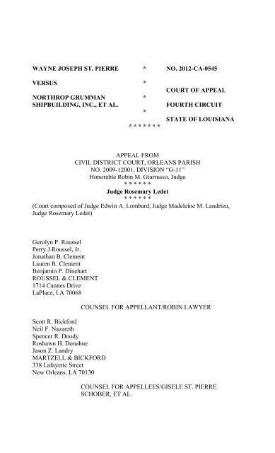 Document generated from the Louisiana Court of Appeal, Fourth ...