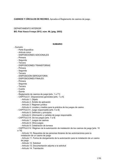 Reglas de apuestas autorizadas