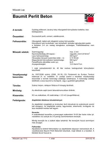 Perlit Beton - ML - Baumit