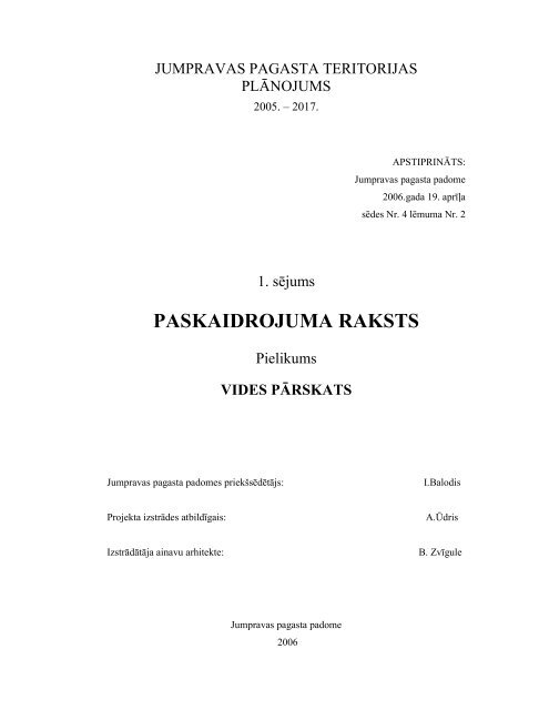 PASKAIDROJUMA RAKSTS - RÄ«gas PlÄnoÅ¡anas ReÄ£ions