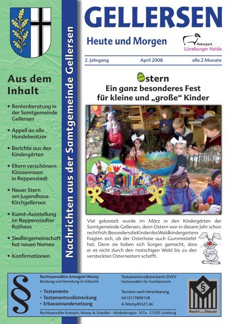 Mitteilungsblatt 04/2008 (pdf 7,14 MB) - Samtgemeinde Gellersen