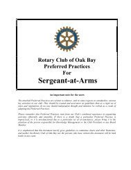 Sergeant at Arms - Rotary Club of Oak Bay