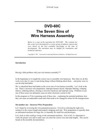 DVD-60C The Seven Sins of Wire Harness Assembly - IPC Training ...