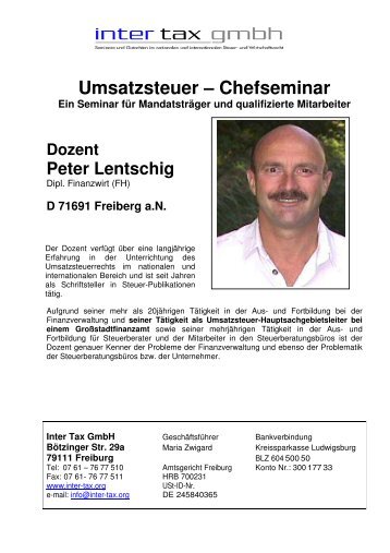 Umsatzsteuer – Chefseminar - Inter Tax GmbH