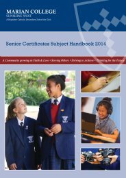 Senior Subject Certificates Handbook 2014.pdf - marian college