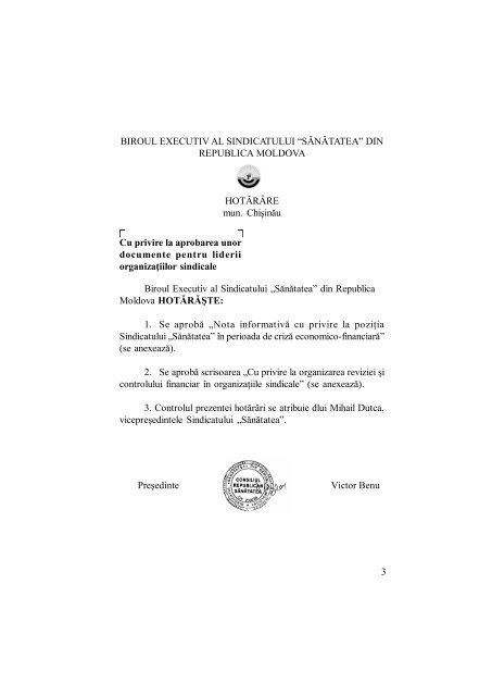 Buletin informativ 4 (2009) - Sindicatul "Sănătatea"