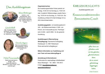 Ressourcenaktivierenden Bewusstseins-Coach Das ... - Lebenspflege