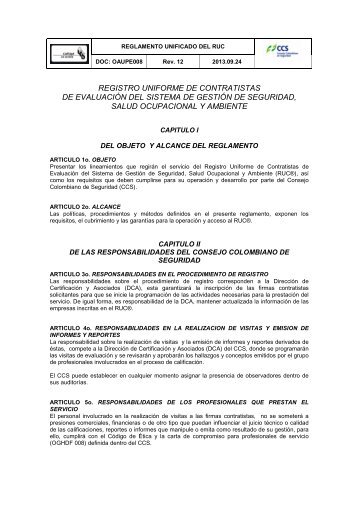 Registro Uniforme de Contratistas de Evaluación del Sistema de ...