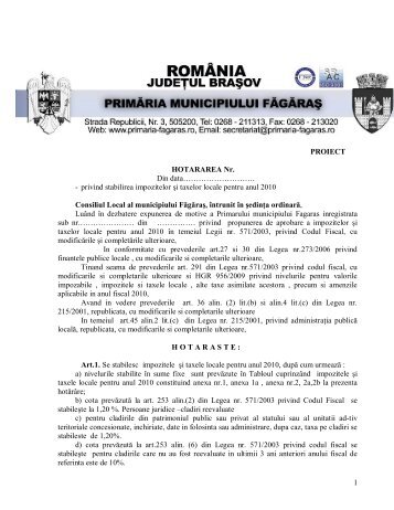 JUDETUL BRASOV - Primaria Municipiului Fagaras
