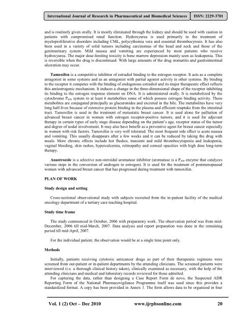 Monitoring of Suspected Adverse Drug Reactions in Oncology Unit ...