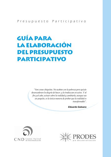 Guía para la Elaboración del Presupuesto Participativo