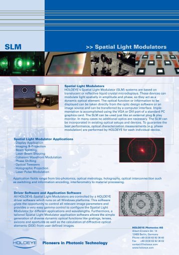 Spatial Light Modulators - Photonic Sourcing