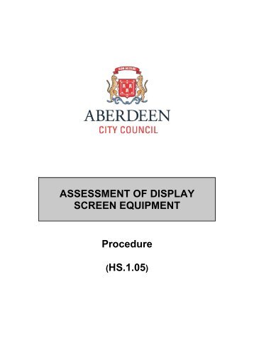 Assessment of Display Screen Equipment (DSE) Procedure - EIS