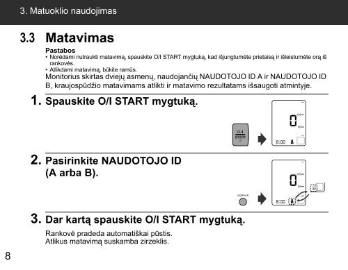 Modelis M3 Naudojimo instrukcija - Omron Healthcare