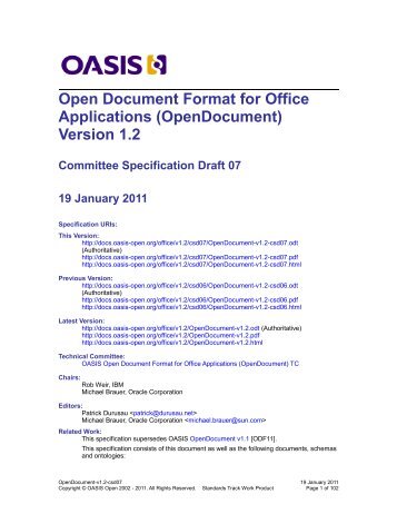 OASIS Open Document Format for Office Applications - docs oasis ...