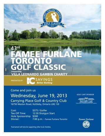 FAMEE FURLANE TORONTO - the Villa Leonardo Gambin Charity