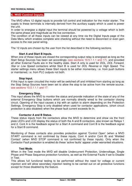 Motorvision Drawout (MVD) Technical Manual - PBSI Group Ltd