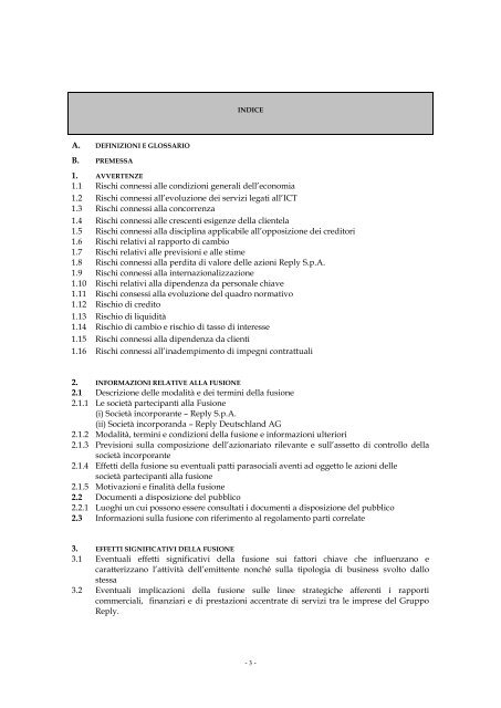 Documento Informativo redatto ai sensi dell'art. 70 comma 6 ... - Reply