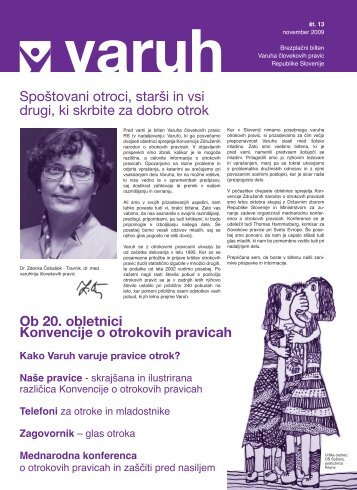 brezplaÄni bilten Varuha Älovekovih pravic RS (Å¡t. 13, letnik 2009)