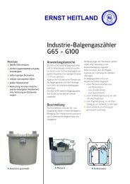 ERNST HEITLAND Industrie-Balgengaszähler G65 - G100