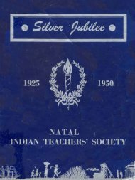 Natal Indian Teacher's Society Silver Jubilee 1925-50