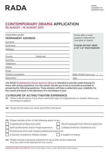 application form - Rada