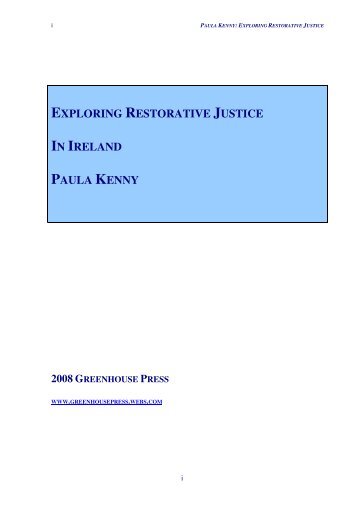 exploring restorative justice in ireland paula kenny msocsc - MOST.ie