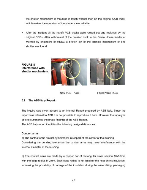 2006 Muttrah Incident Report - authority for electricity regulation, oman